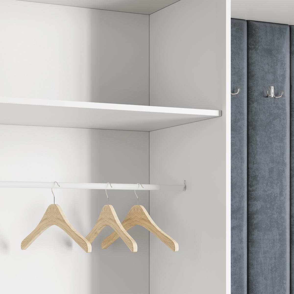 GARDEROBENSCHRANK REMA 200/240/60 cm Modern Garderobe-Set Eiche Lefkas - Eichefarben/Schwarz, Holzwerkstoff (200/240/60cm) - MASSENO