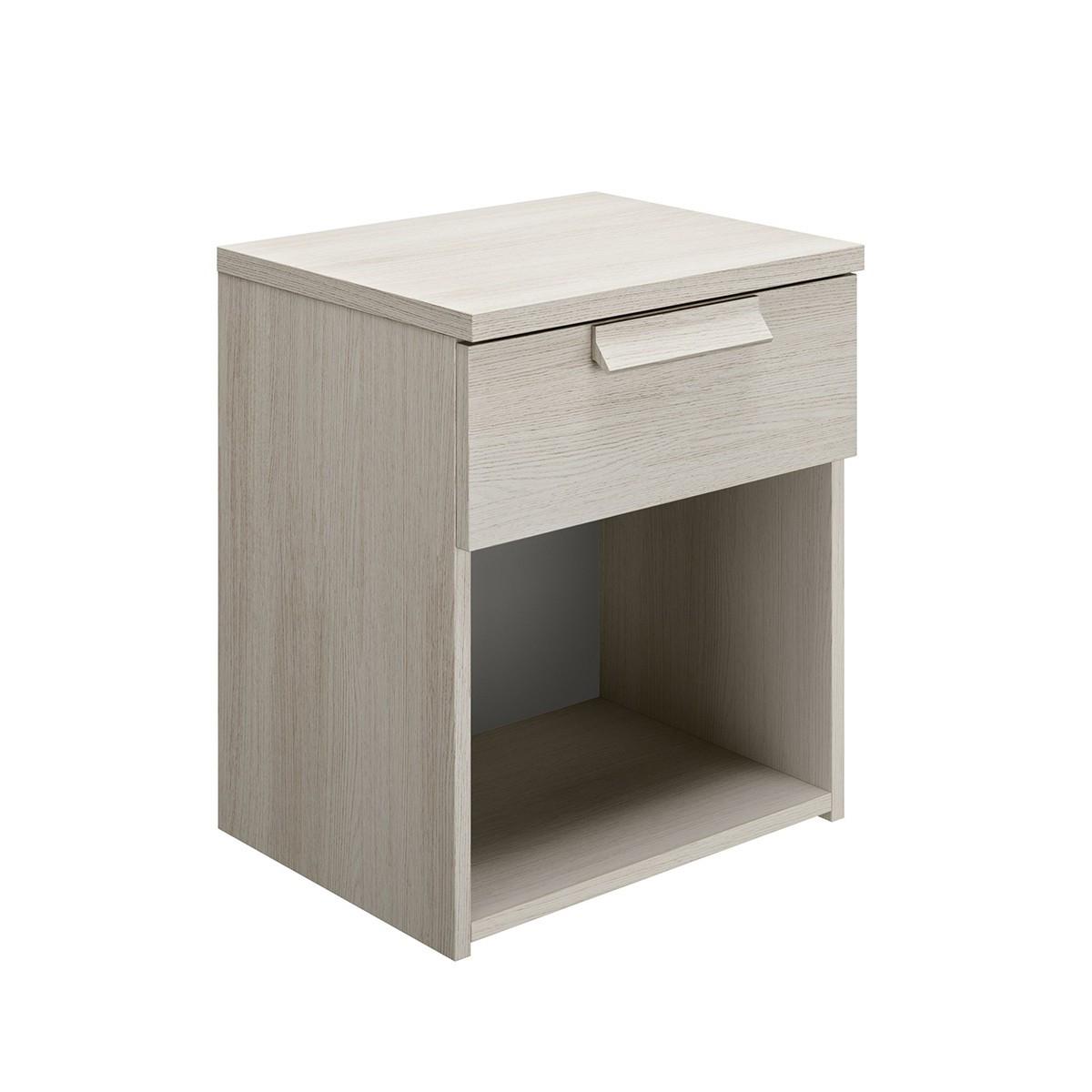 NACHTTISCH 1 Schublade Cyrus - Französische Herstellung - 43/36/50 cm - Eschefarben, Holzwerkstoff (36/50/36cm) - Calicosy