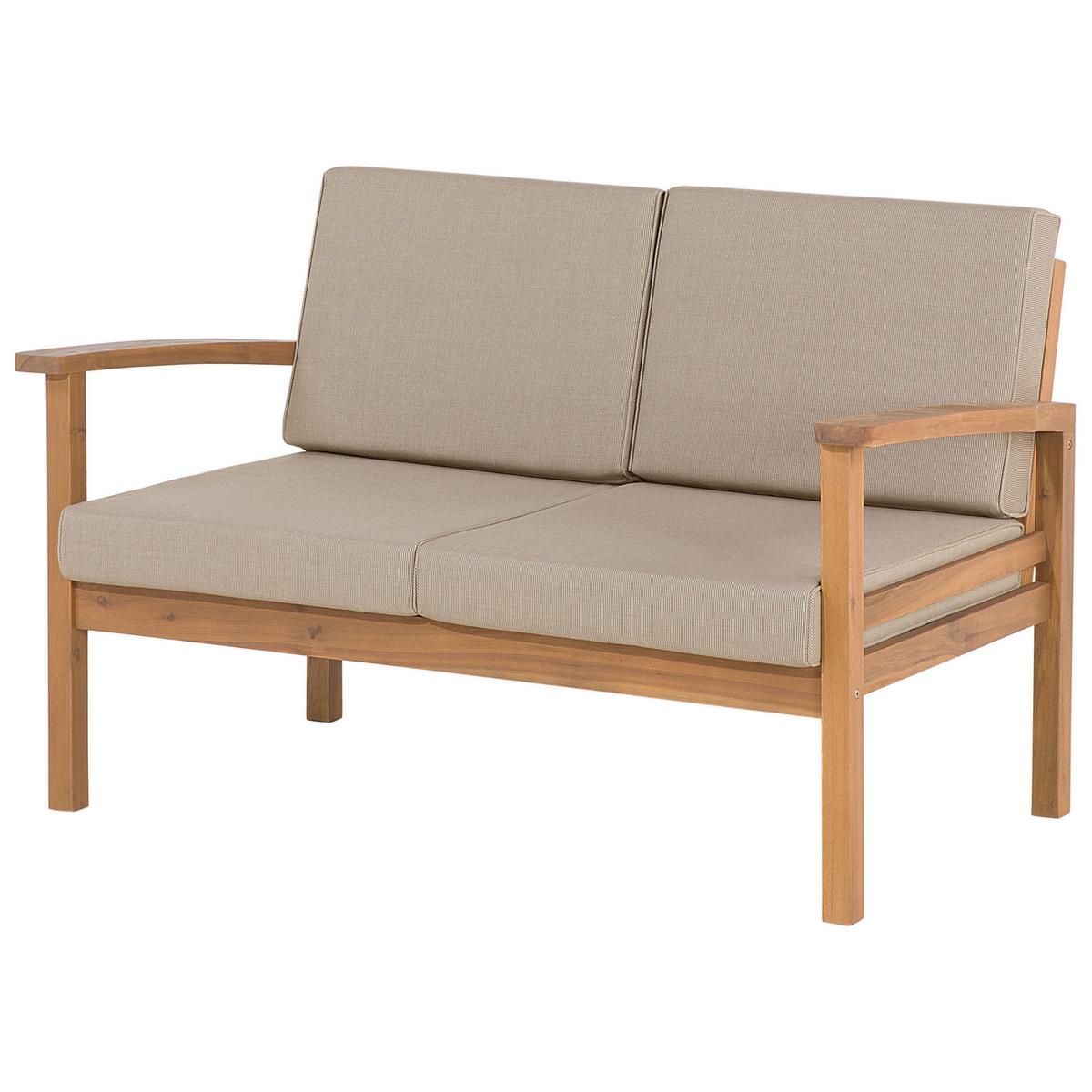 LOUNGE-SET 4-sitzer Akazienholz hellbraun Manila - Taupe/Hellbraun, Holz - Beliani