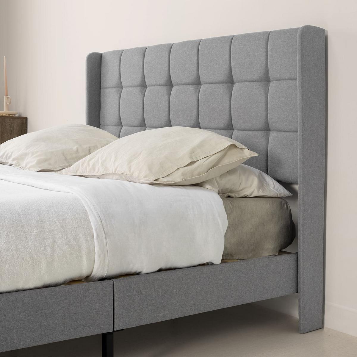 POLSTERBETT 90x190 cm Esther, Hellgrau - Hellgrau, Textil (195/96/117cm) - VS Venta-stock