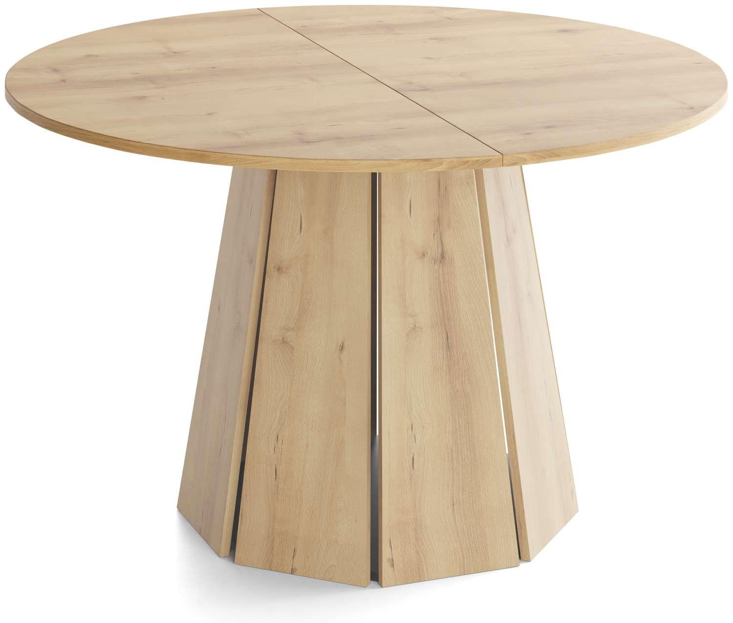ESSTISCH Lunda rund ausziehbar verlängerbar, Buche Hellbraun 100-180/100/76 cm - Beige/Buchefarben, Holzwerkstoff (100/180/76cm) - WFL GROUP