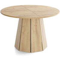 ESSTISCH Lunda rund ausziehbar verlängerbar, Buche Hellbraun 100-140/100/76 cm - Beige/Buchefarben, Holzwerkstoff (100/140/76cm) - WFL GROUP