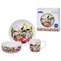 KINDERGESCHIRR SET Baustelle bunt 3-tlg. - Multicolor, Keramik (2/2/2cm) - Van Well