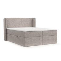 BOXBETT Viva 140/200 cm Beige im Neve Stoff - Beige/Schwarz, Holz/Holzwerkstoff (140/200cm) - AltaBeds