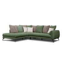 ECKSOFA CALME 5-Sitzer, olive und beige - Schwarz/Olivgrün, Holz/Textil (294/229cm) - Wozimo