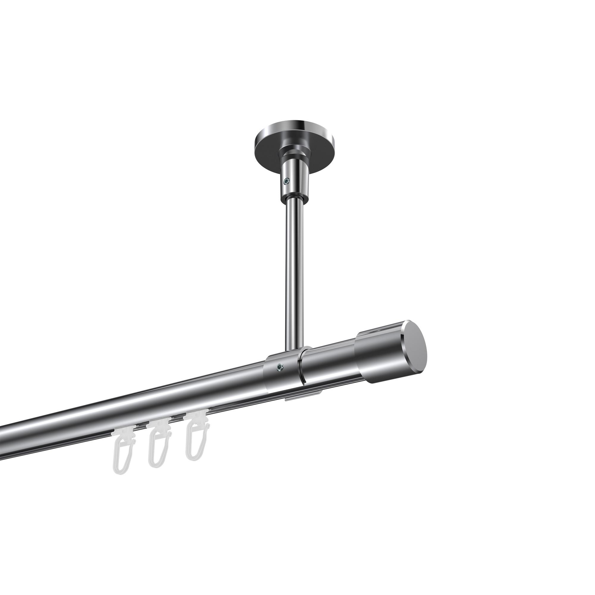 GARDINENSTANGE INNENLAUF Sonette Santo 120 cm, 1-läufig, 20 mm Ø Chrom - Chromfarben, Metall (120cm) - INTERDECO