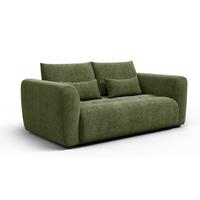 SOFA SORENO 3-Sitzer, dunkelgrün - Dunkelgrün/Schwarz, Holz/Textil (214/94/114cm) - Wozimo