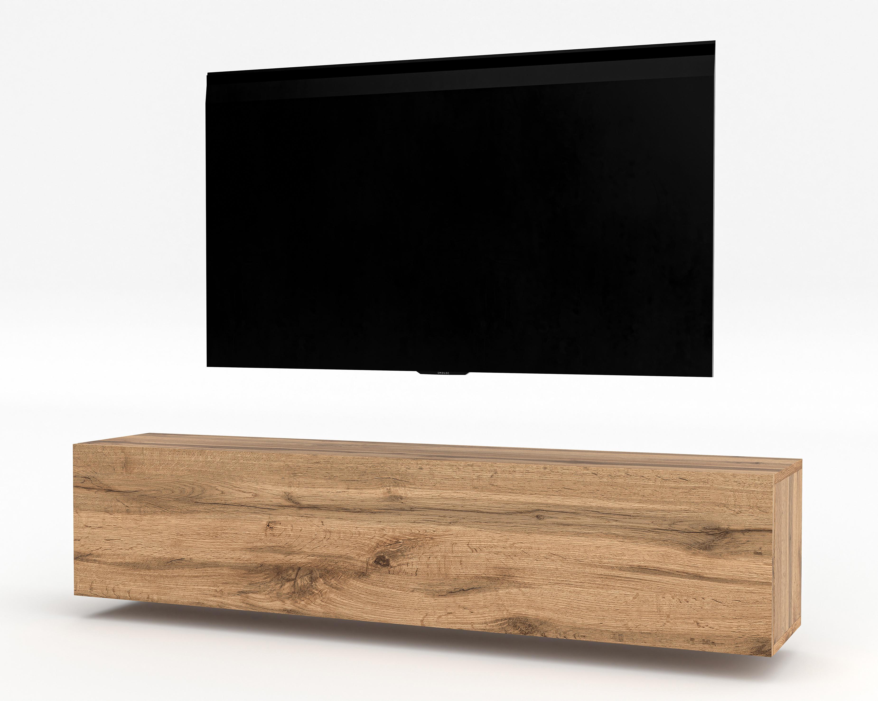 LOWBOARD ZIVOLLI 160 Wotan 160/34/32 cm – TV-Schrank für Wandmontage - Hellbraun, Holzwerkstoff/Kunststoff (160/34/32cm) - AX Living