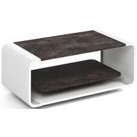 COUCHTISCH Sora in Beton Dunkelgrau mit abgerundetem weißem Metallgestell 100/50/41 cm - Dunkelgrau/Schwarz, Holzwerkstoff (50/100/41cm) - WFL GROUP