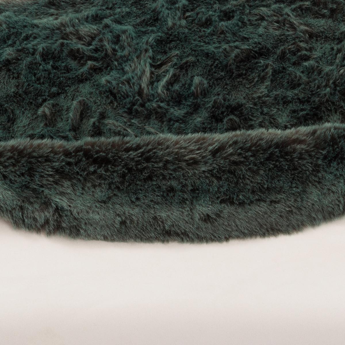 LUXUS SUPER SOFT FELLTEPPICH ASPEN RUND MELIERT - Petrol, Textil (80/80cm) - Pergamon