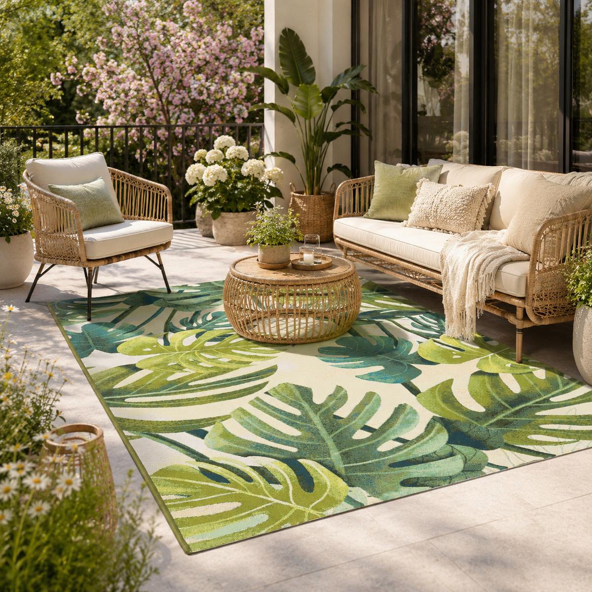 IN- & OUTDOOR TEPPICH MALIBU - Dunkelgrün, Textil (80/165cm) - Pergamon
