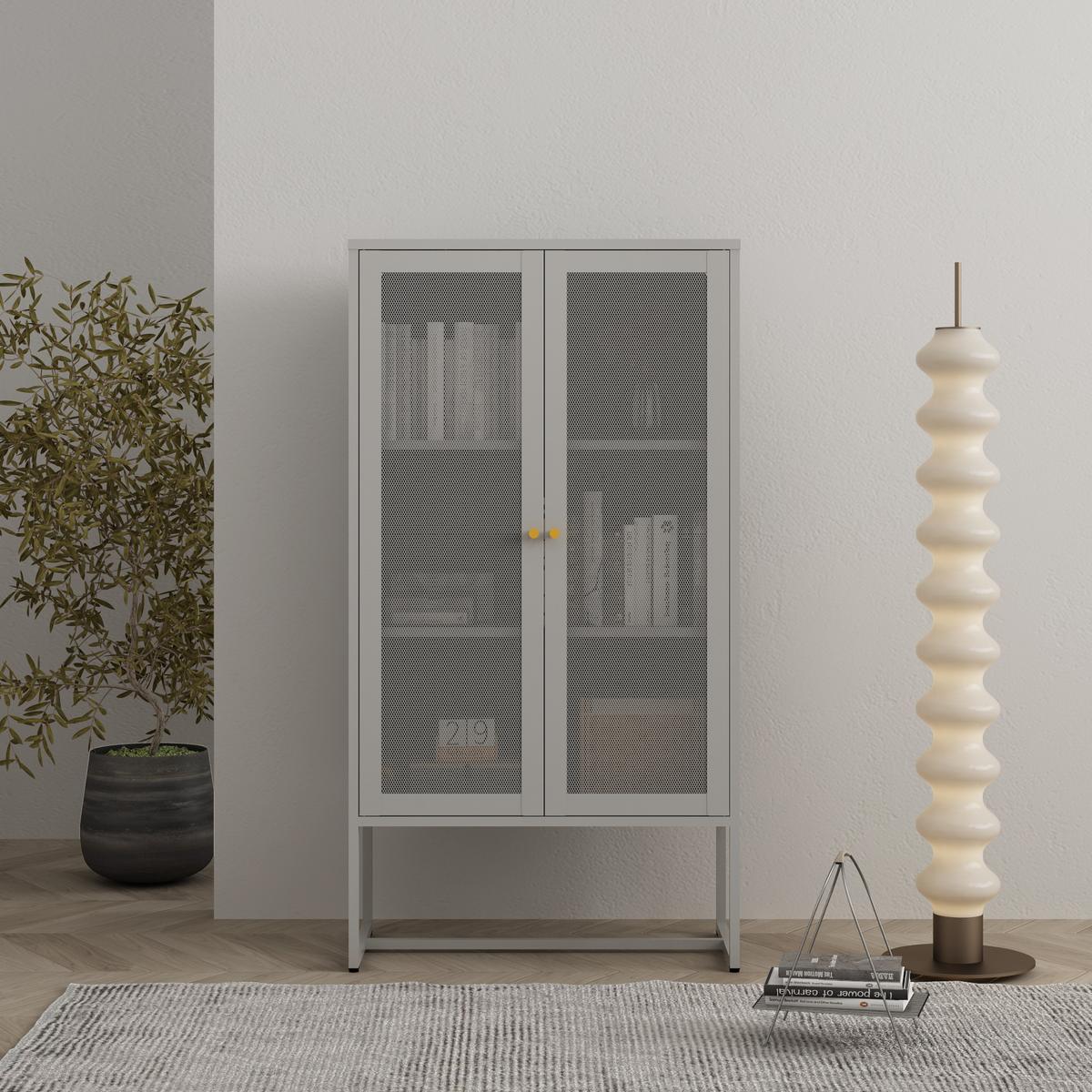 BÜROSCHRANK Sund - Grau, Metall (80/150/40cm) - [en.casa]