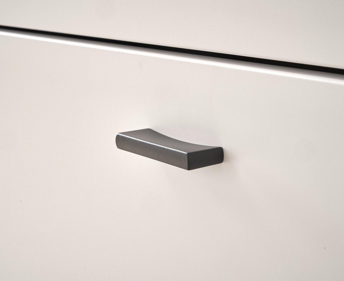 TV-LOWBOARD weiß matt, Eiche Wotan 201 cm, TV Unterteil inklusive Frontbeleuchtung - Eiche Wotan/Silberfarben, Holzwerkstoff/Kunststoff (200/48/42cm) - Furn.Design