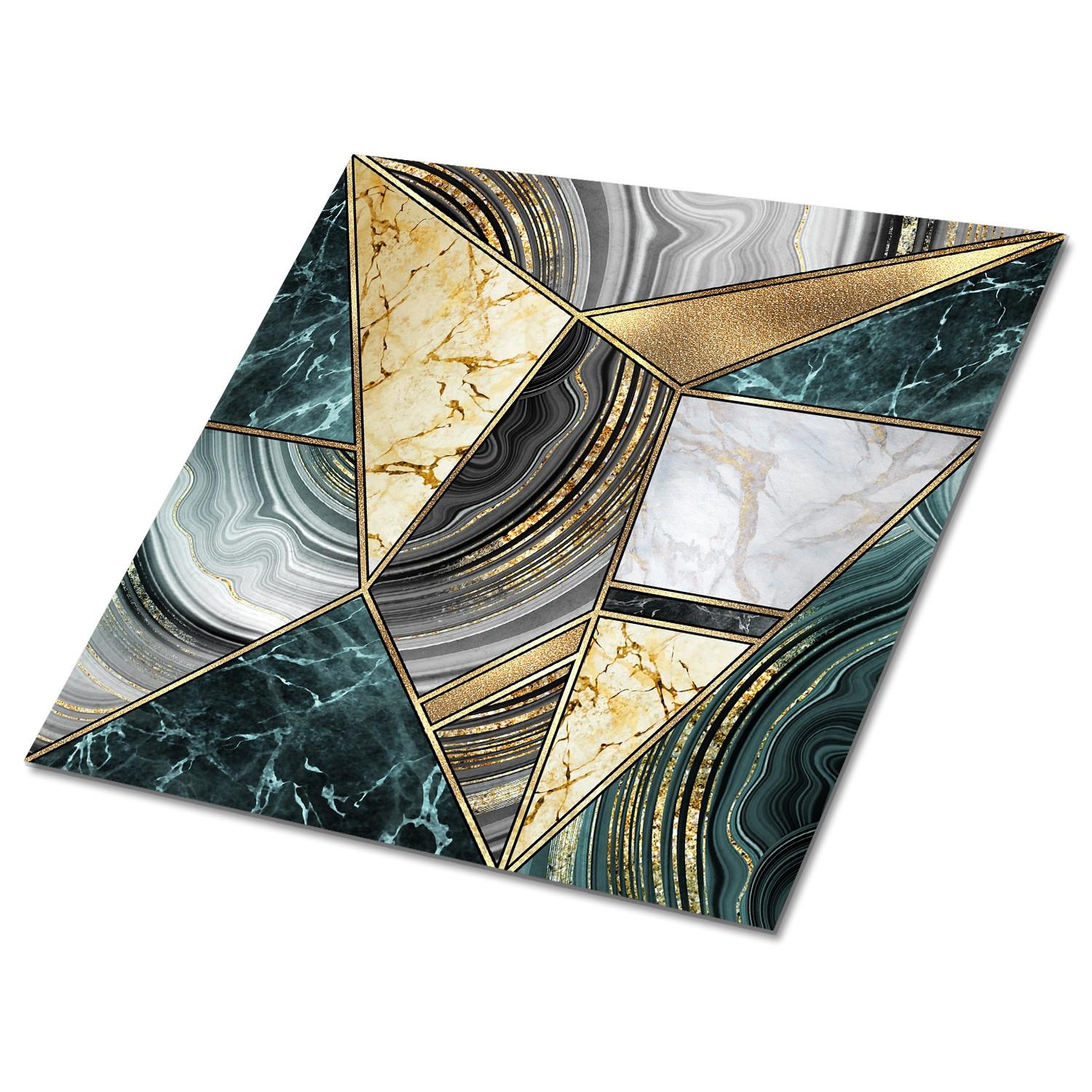 FLIESENAUFKLEBER 9 Stück 30x30 cm selbstklebend Art-Deco-Abstraktion - Multicolor, Textil (30/1.6/30cm) - TULUP