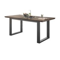 ESSTISCH Thermo Eiche Metall schwarz Küchentisch 160 x 81 cm - Eichefarben/Schwarz, Holzwerkstoff (160/81/77cm) - Furn.Design