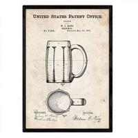POSTER Bierkrug Patent A3 Rahmenlos - Klar, Papier (29.7/5/42cm) - Nacnic