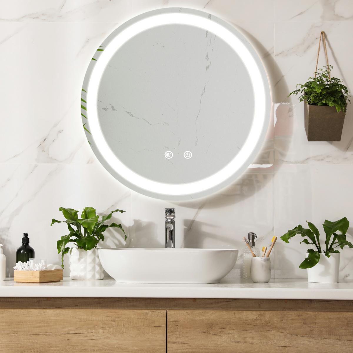 BADEZIMMERSPIEGEL Maratea - Silberfarben, Glas/Metall (80/80/3cm) - pro.tec