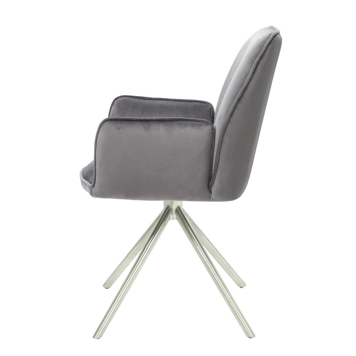 ESSZIMMERSTUHL Anthrazit, Silber - Dunkelgrau/Anthrazit, Textil (60/86/60cm) - MCW