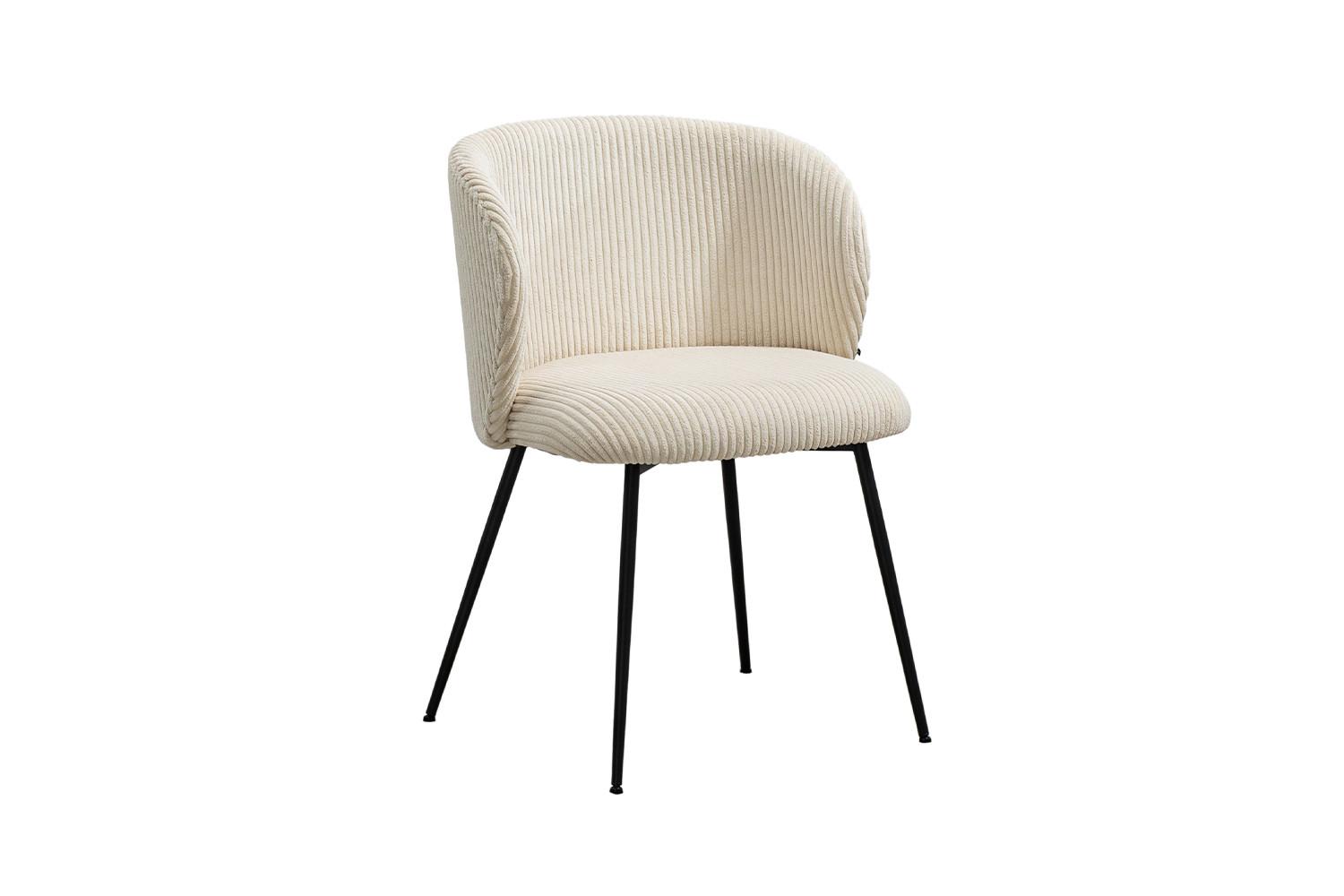 ESSZIMMERSTUHL LENA Cremeweiß Cord (1er-Set) - Creme, Textil (54/78/53cm) - KAWOLA