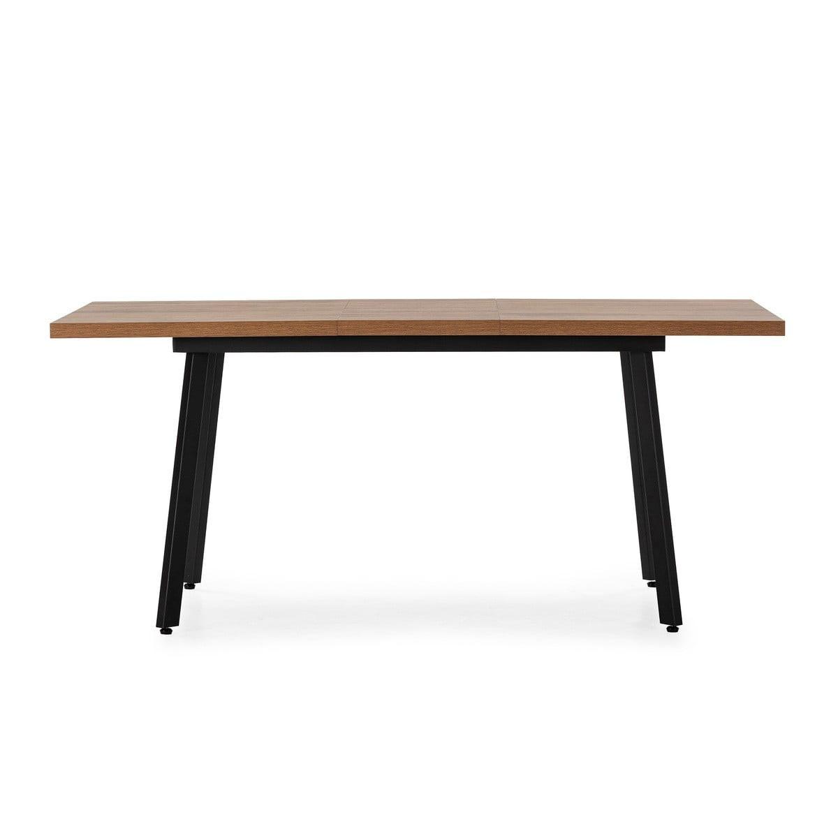 TISCH ausziehbarer von 138 bis 178 cm mit Metallbeinen 85/76/138 cm - Nussbaumfarben, Holzwerkstoff (91.6/85/76cm) - Calicosy