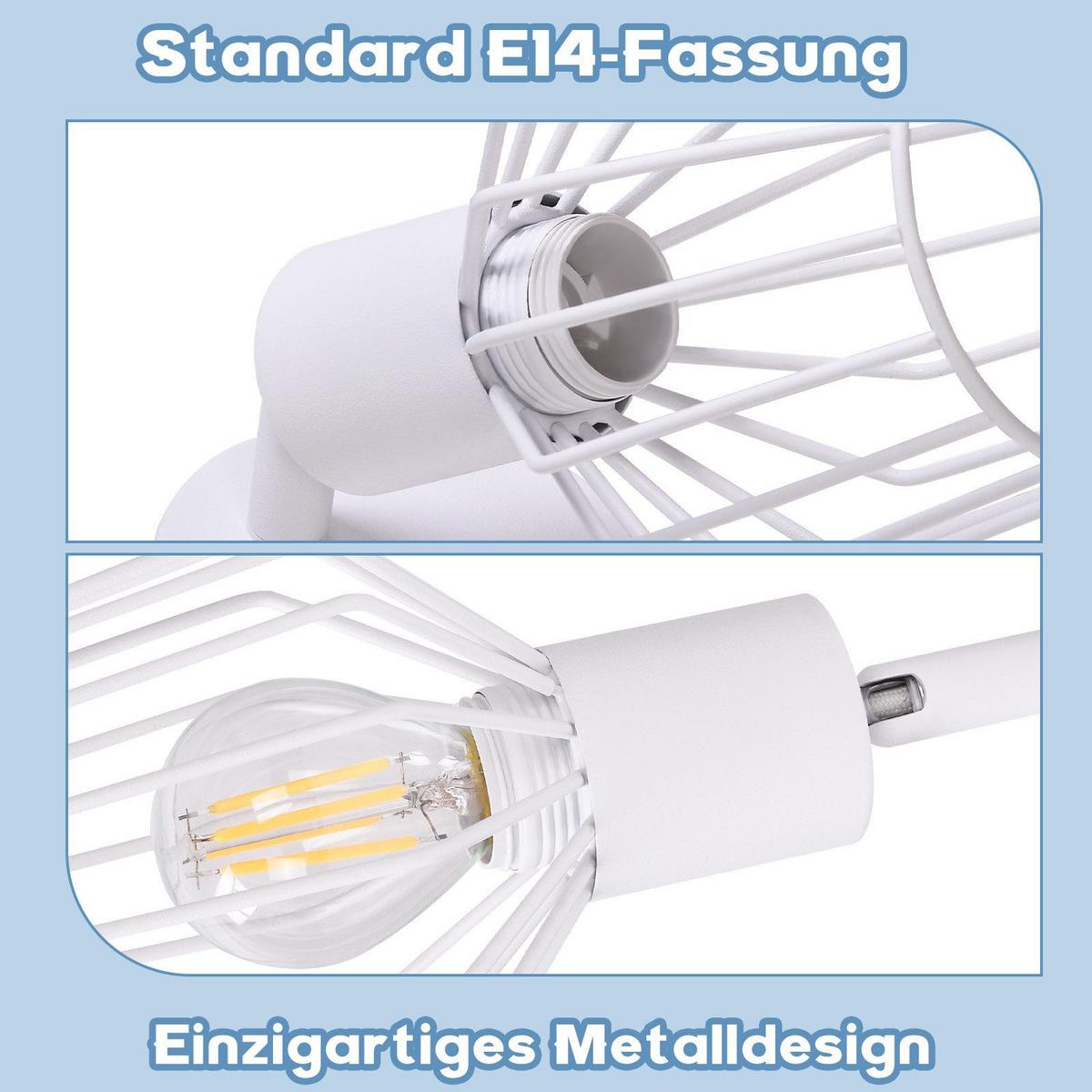DECKENSTRAHLER Franziska 1-flammig 8/10/10 cm - Weiß, Metall (8/10/10cm) - Nettlife