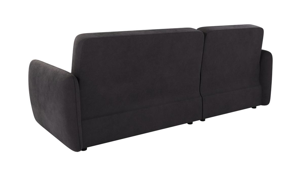ECKSOFA Lupo Graphit Mikrofaser - Graphitfarben/Schwarz, Holz/Kunststoff (232/147cm) - S-Style Möbel