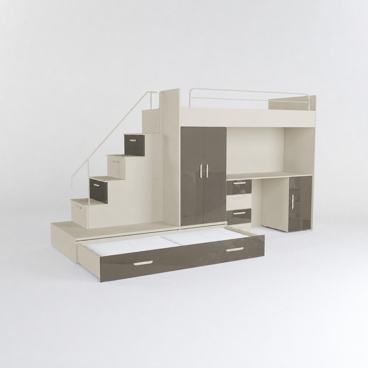 KASCHMIR Kinderset RAJ 5, Hochglanz - Kaschmir/Grau, Holzwerkstoff (320/180/86cm) - Lookway