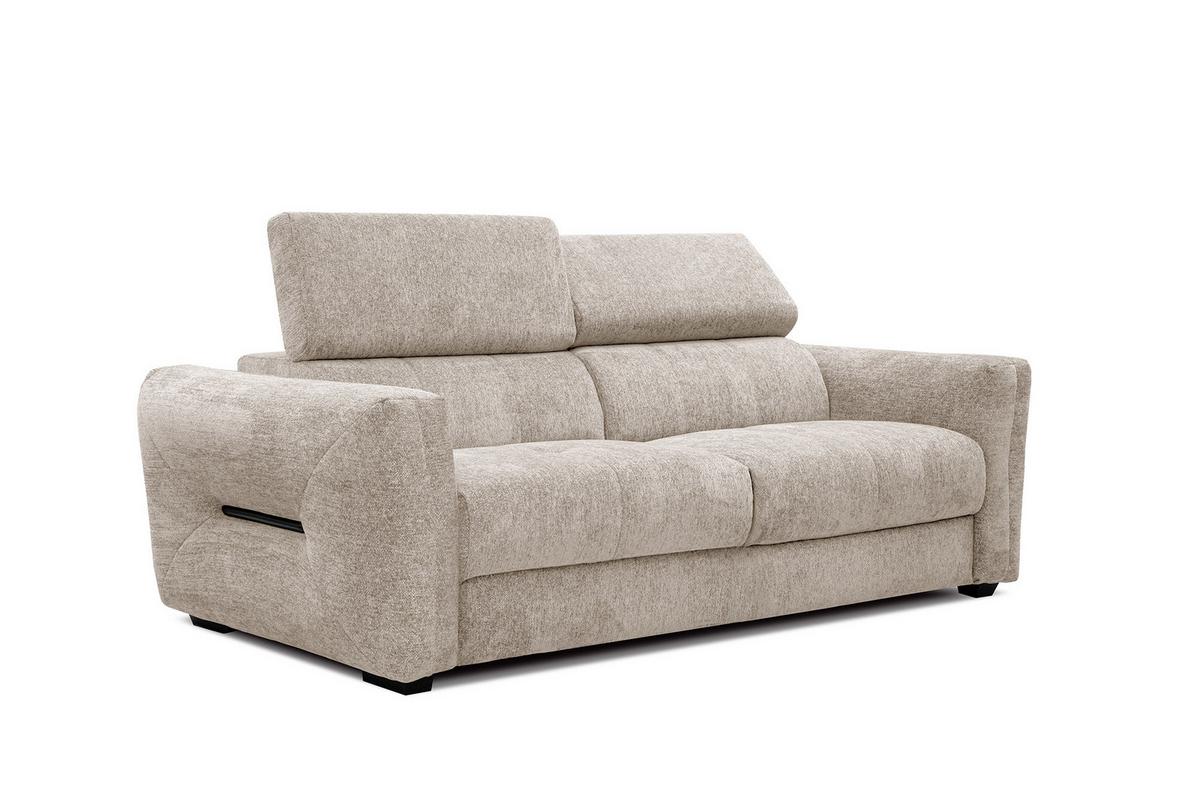 SOFA CALVERA 3-Sitzer, ecru - Ecru/Schwarz, Holzwerkstoff/Textil (204/79/106cm) - Wozimo