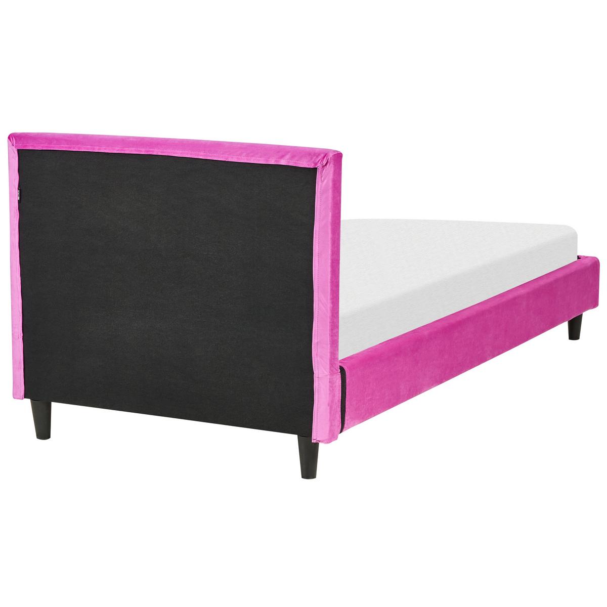 POLSTERBETT 90/200cm Fuchsia Fitou - Lila, Textil (90/200cm) - Beliani