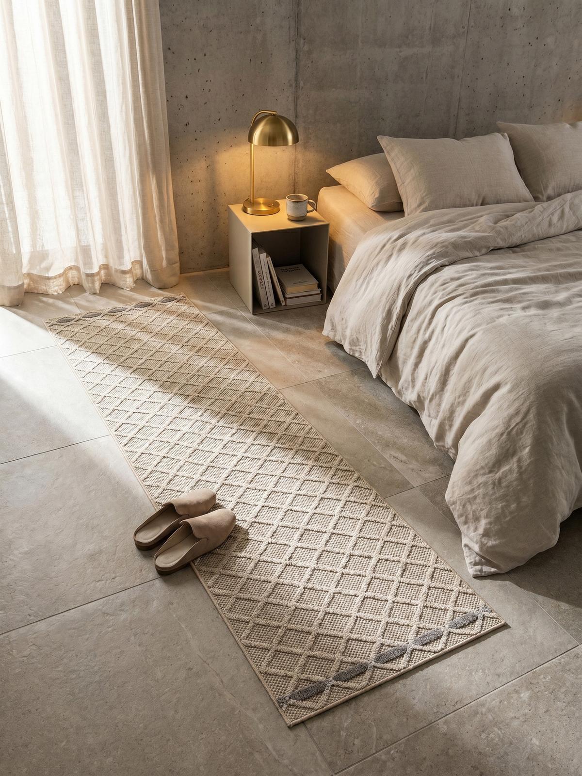 TEPPICH Outdoor IMST in Beige, mit Rautenmuster, 80 x 250 cm - Beige, Textil (80/250cm) - KADIMA DESIGN