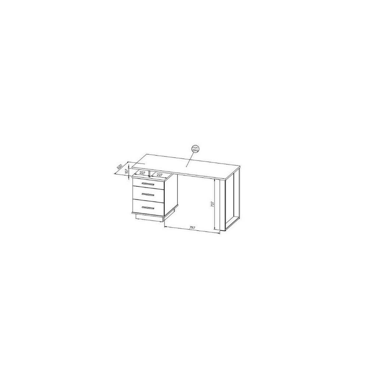 SCHREIBTISCH KIMA 135x56x74,9 cm Bürotisch Computertisch, Eiche Wotan - Eiche Wotan, Holzwerkstoff (56/135/74.9cm) - MASSENO