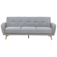 3-SITZER-SCHLAFSOFA Polyester Grau Florli - Hellgrau, Textil (214/82/85cm) - Beliani