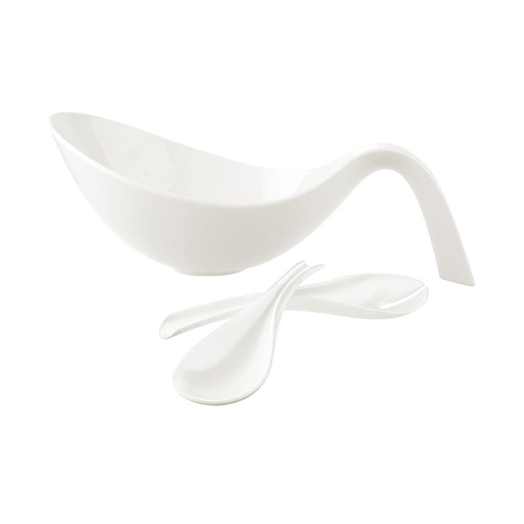 SALAT-SET Flow weiß 3-tlg. - Weiß, Keramik (1cm) - Villeroy & Boch