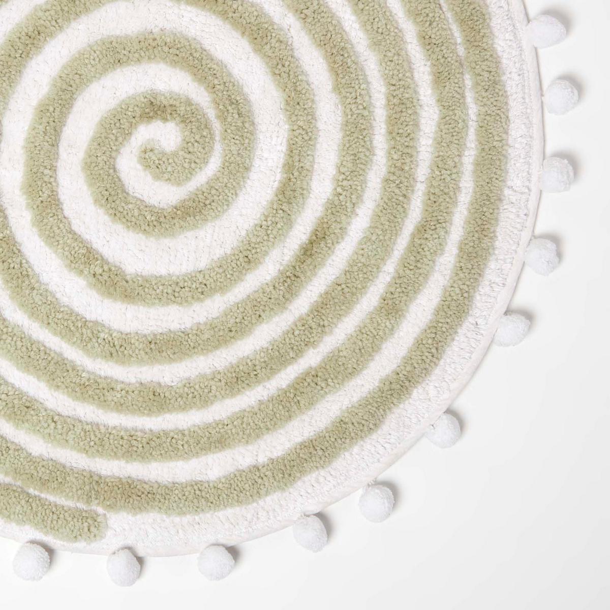 BADEMATTE Spiral 60 cm, Baumwolle - Salbeigrün, Textil (60/60cm) - Homescapes