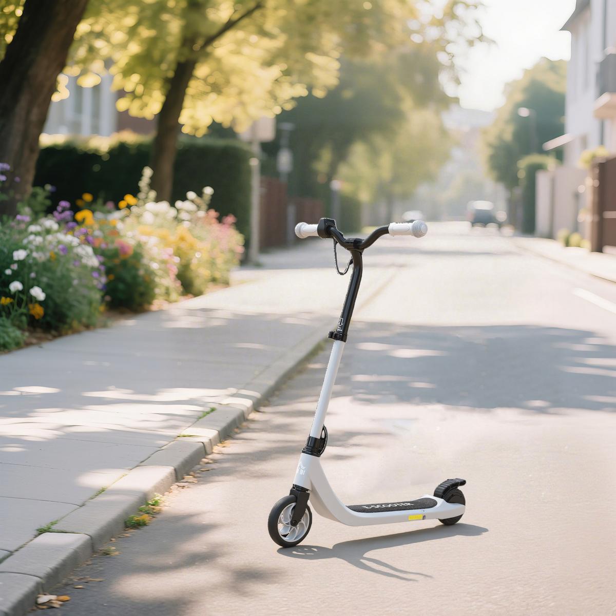 E-SCOOTER höhenverstellbarer Elektroroller bis 50kg ab 6 Jahren - Schwarz, Metall (95cm) - HOMCOM