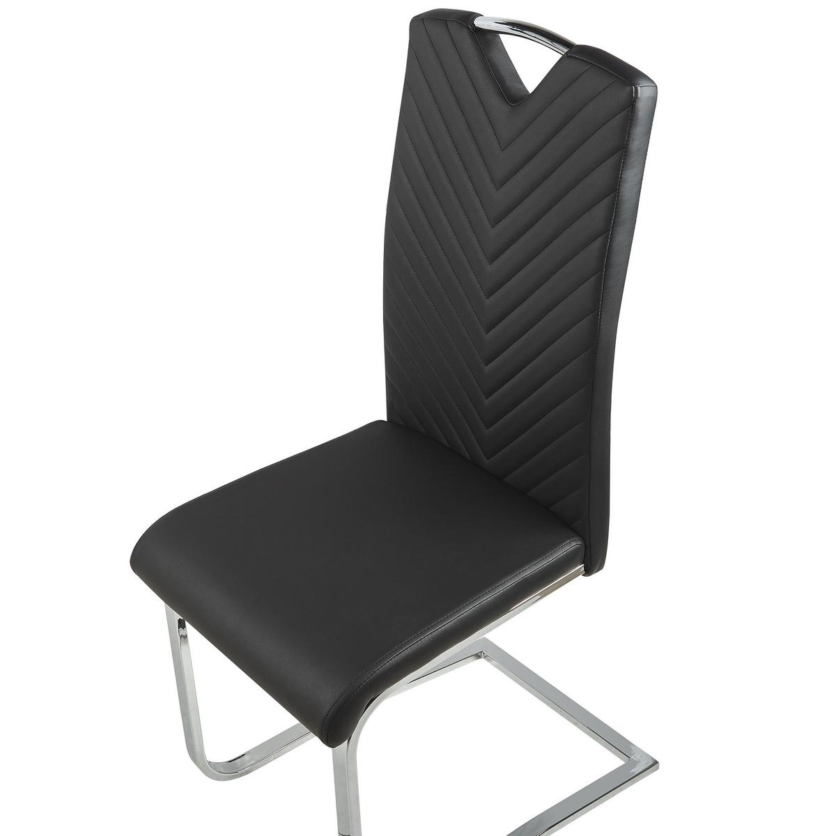 ESSZIMMERSTUHL 2er-Set Kunstleder Schwarz Picknes - Schwarz, Textil/Metall (43/105/55cm) - Beliani