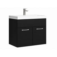 BADMÖBEL-SET Montreal 2 Teile Schwarz Matt - 60 x 35 x 51 cm - Schwarz, Holz (60/51/35cm) - Badplaats