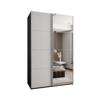 SCHWEBETÜRENSCHRANK 245,5/150/64 2-türig - Silberfarben/Schwarz, Holz/Metall (150/245/64cm) - Abiks Möbel