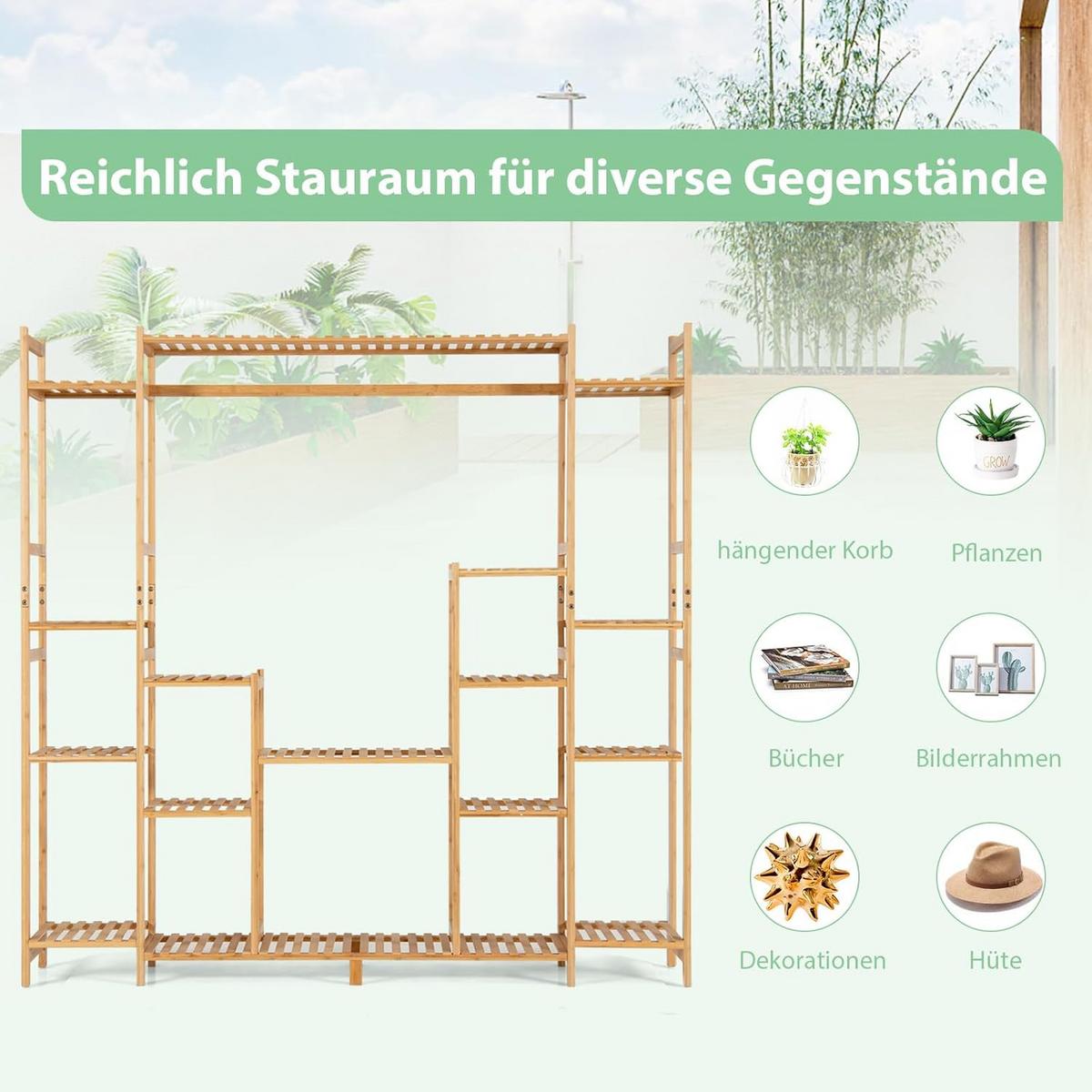 BLUMENSTÄNDER Natur - Naturfarben, Naturmaterialen (167/166/30cm) - COSTWAY