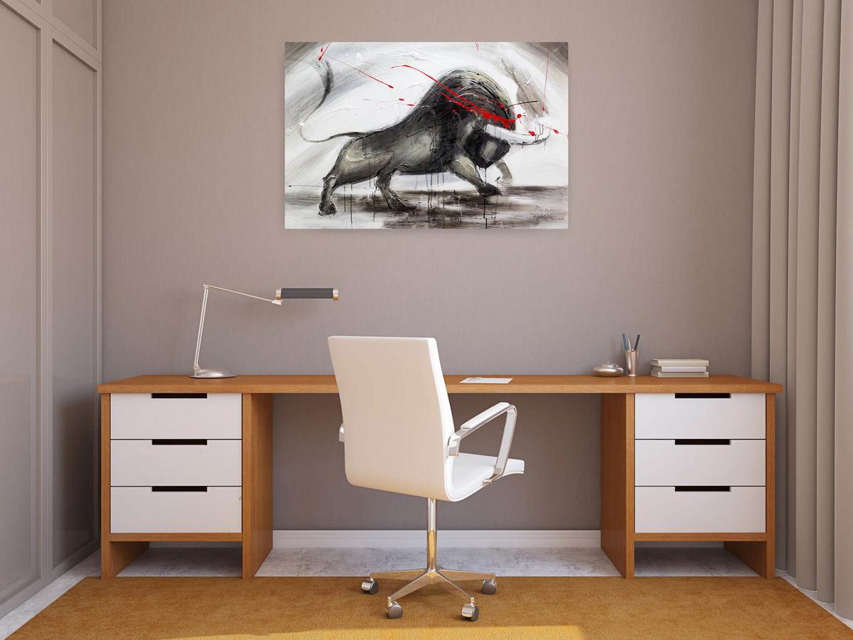 ÖLGEMÄLDE 120/80 cm - Grau, Holz/Textil (120/80cm) - KUNSTLOFT