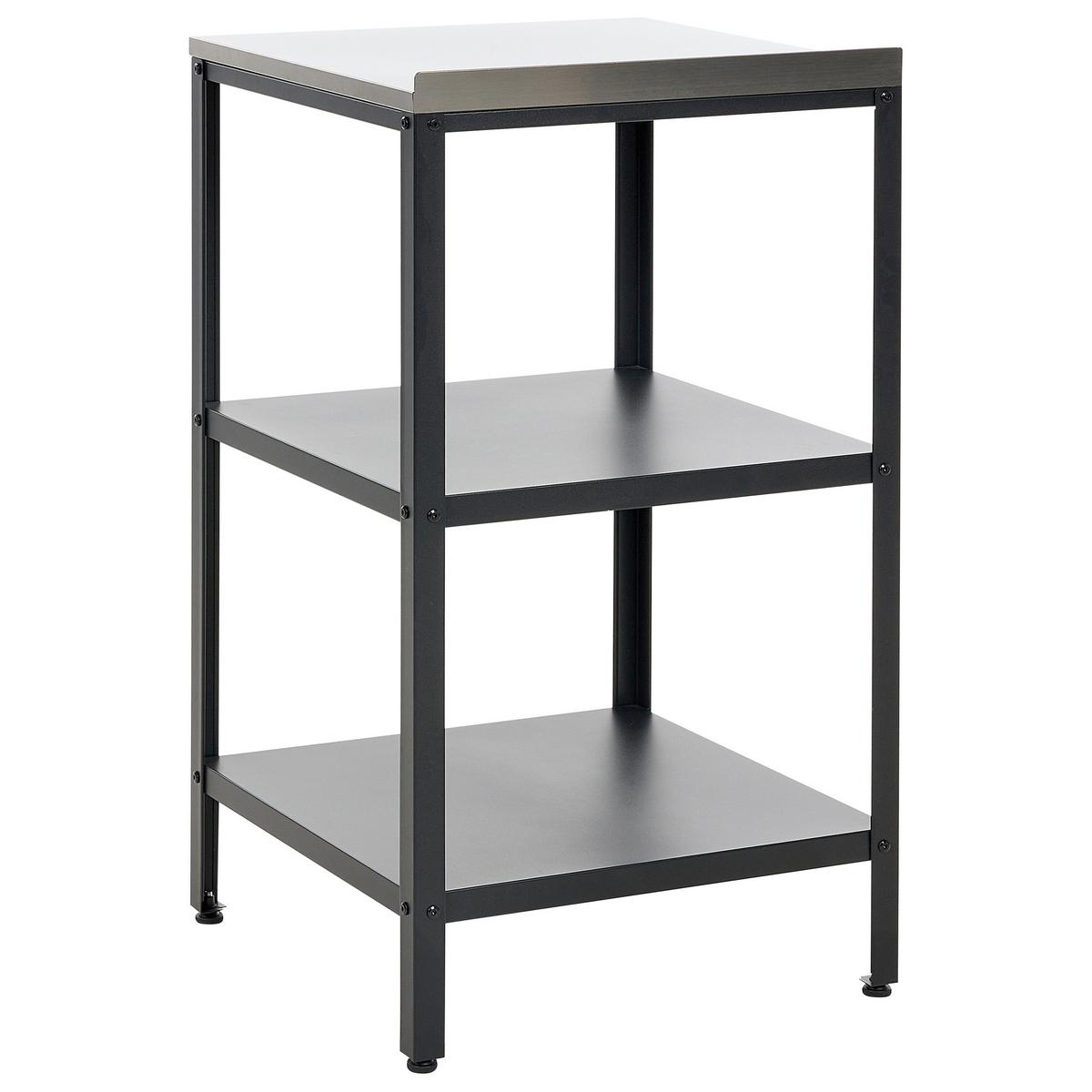 OUTDOOR-KÜCHENINSEL Stahl schwarz 50/50/92 cm Vilama - Silberfarben/Schwarz, Metall (50/90/50cm) - Beliani