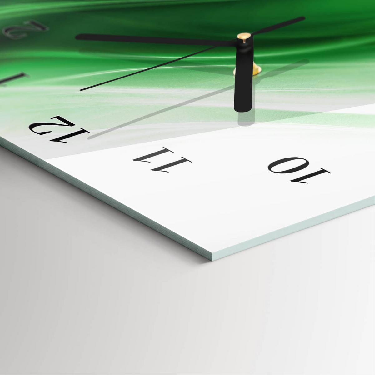 WANDUHR aus Glas 30x60 cm - Abstraktion - Grün, Glas (30/60/0.4cm) - TULUP