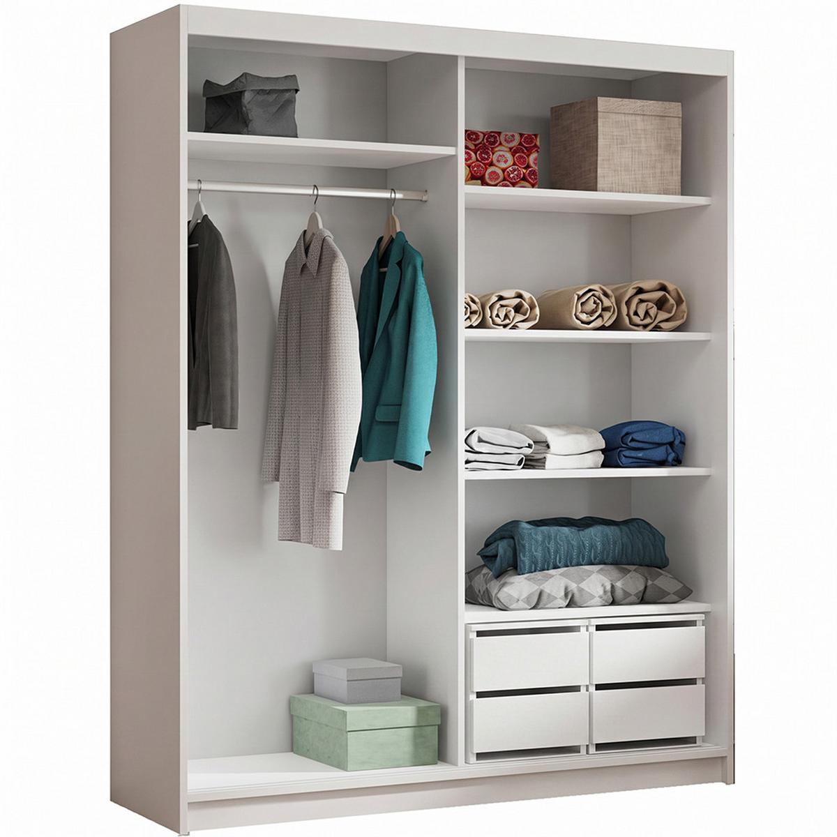 SCHWEBETÜRENSCHRANK Hela mit 2 Türen und Schubkasteneinsätzen, 180 cm, Kaschmir - Kaschmir, Holzwerkstoff (180/205/60cm) - Beautysofa