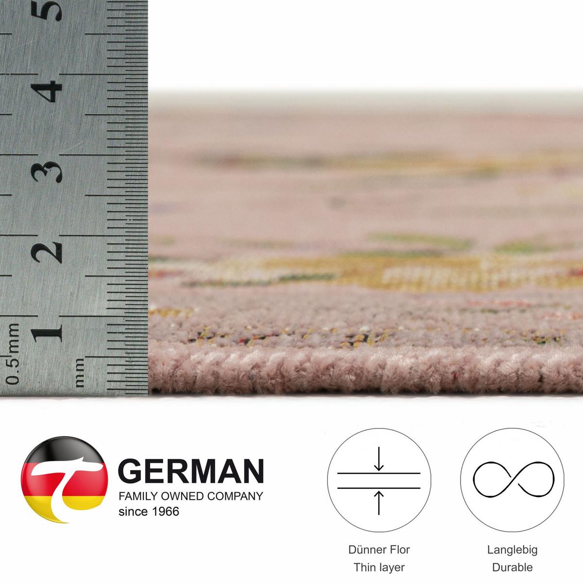FLACHWEBTEPPICH Flomi 60x90 cm - Rosa, Textil (60/90cm) - THEKO