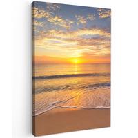 LEINWANDBILD Strand - Sonnenuntergang - Meer Deko XXL 80x120 cm - Gelb, Textil (80/120cm) - MuchoWow