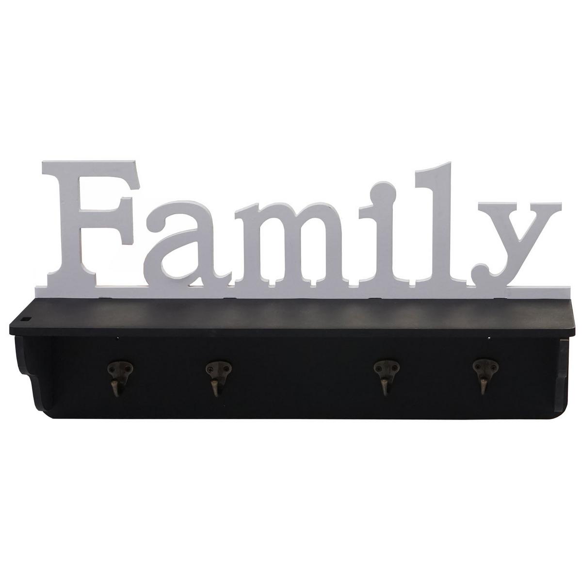 WANDGARDEROBE FAMILY Schwarz, Reinweiß - Schwarz/Weiß, Holz (60/30/13cm) - MCW