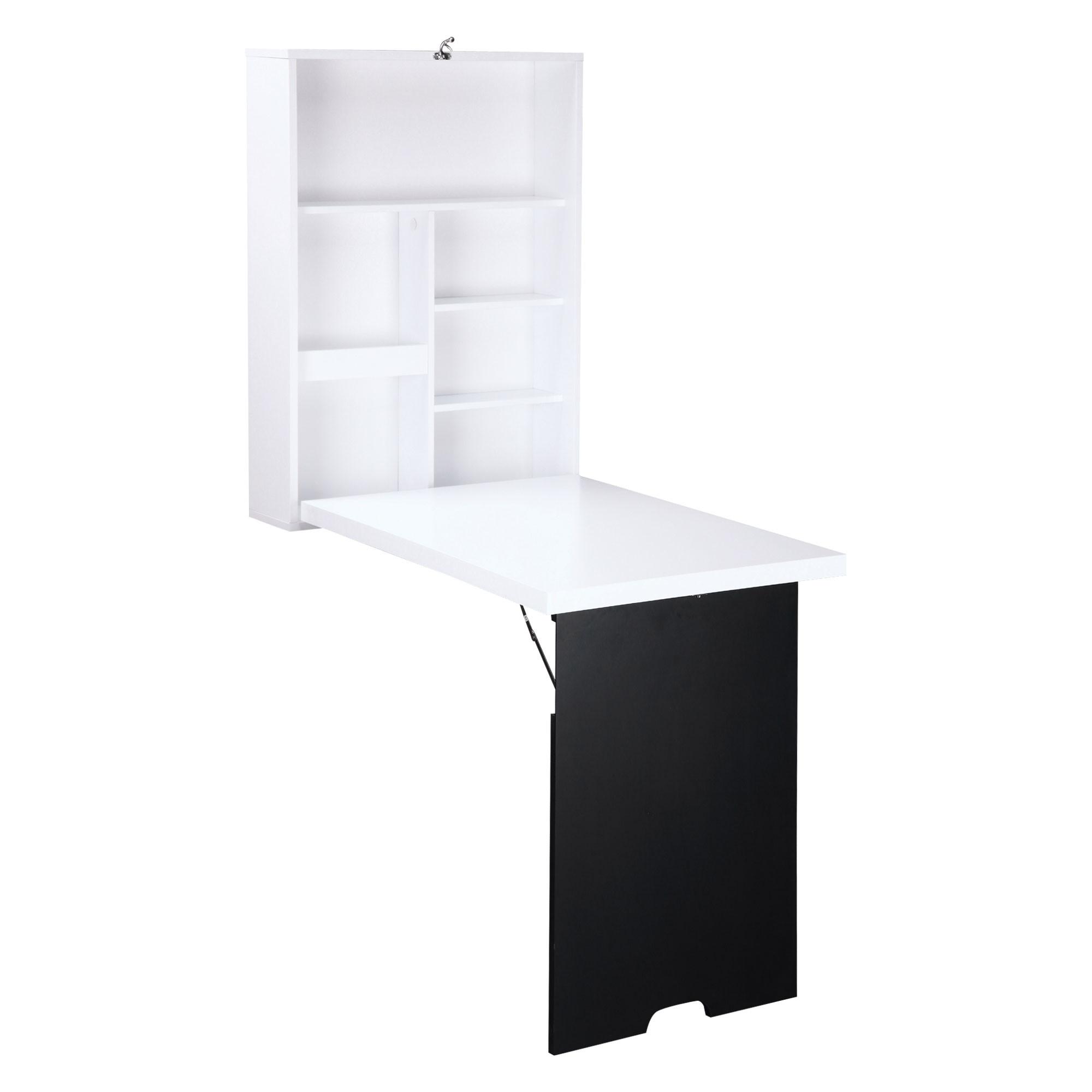 SCHREIBTISCH, MDF, Schwarz/Weiß, 60 x 94,5 x 147 cm - Weiß, Holzwerkstoff (94/5/60cm) - HOMCOM