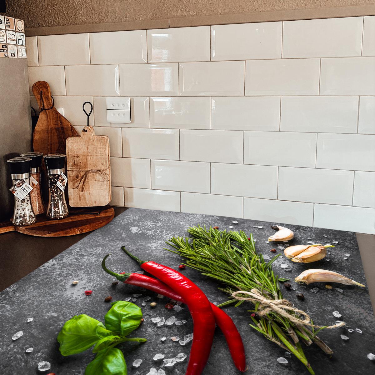 HERDABDECKPLATTE Pfeffer - Kräuter - Gewürze - Beton Induktionsmatte 78x78 cm - Rot, Kunststoff (78/78/0.2cm) - MuchoWow