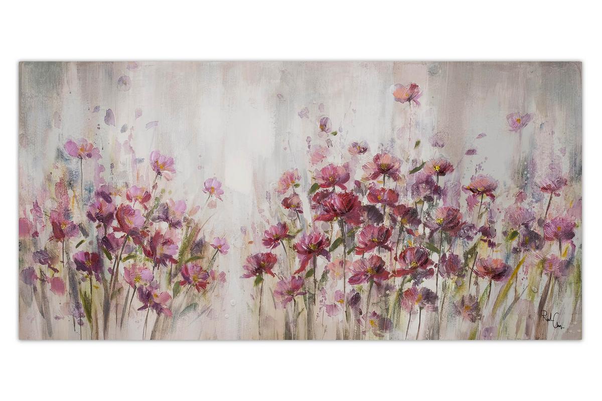 ACRYLBILD HANDGEMALT 120/60 cm - Pink, Holz/Textil (120/60cm) - KUNSTLOFT