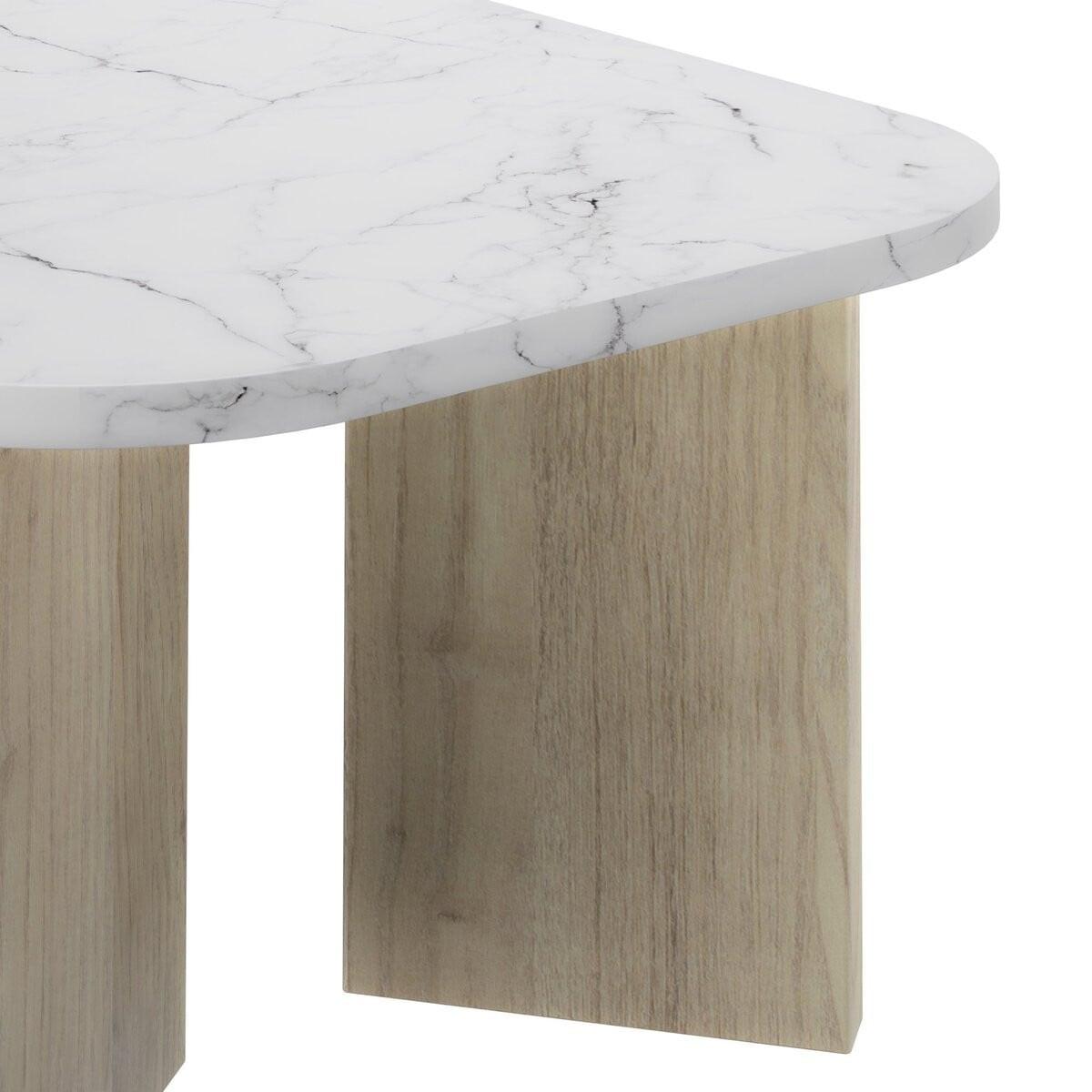 COUCHTISCH H39 cm – QUARTZ - Eichefarben/Weiß, Holzwerkstoff (112/57.7/38.2cm) - Calicosy